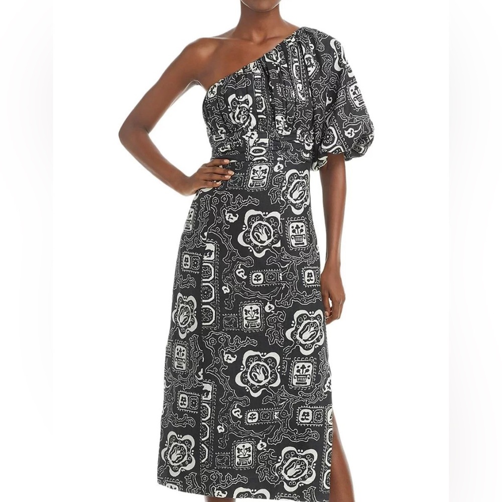 RHODE NWT Linen dress with puff sleeve | size 10
